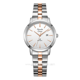 Alexandre Christie AC 1007 LD Silver Combinasi Rosegold Dial White Stainless Steel